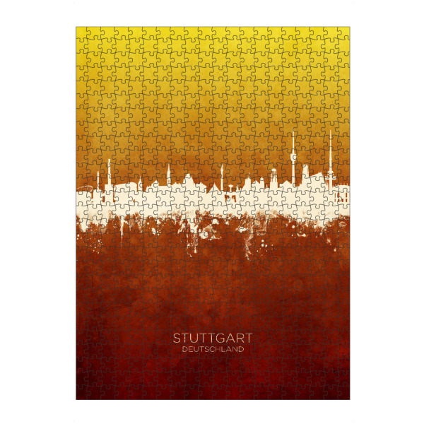 Puzzle Ravensburger "Stuttgart Skyline RedYellow" artboxONE - Städte,Städte / Stuttgart