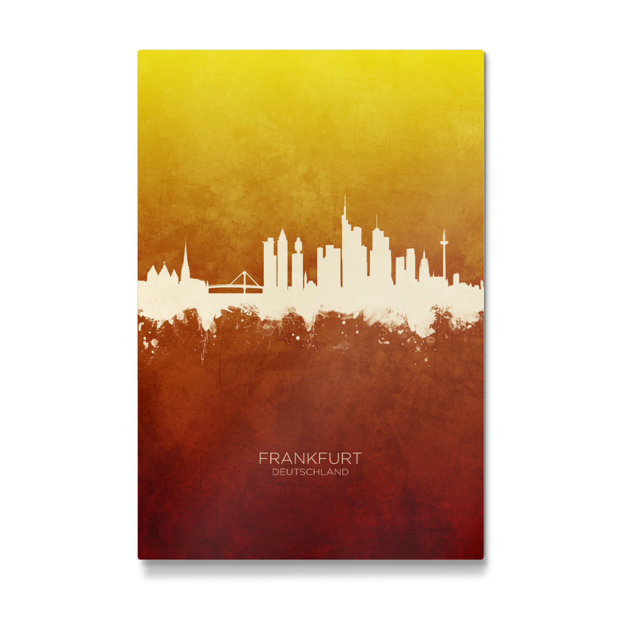 Galerie-Print "Frankfurt Skyline RedYellow" 30x20 cm artboxONE