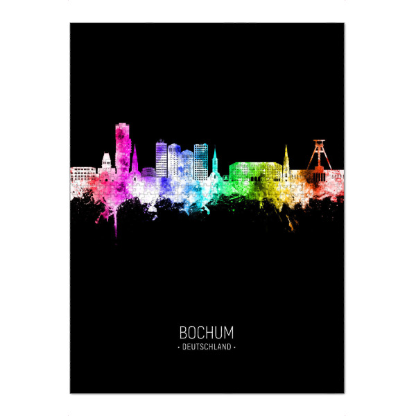 Puzzle Ravensburger "Bochum Skyline Colour Black" artboxONE - Städte