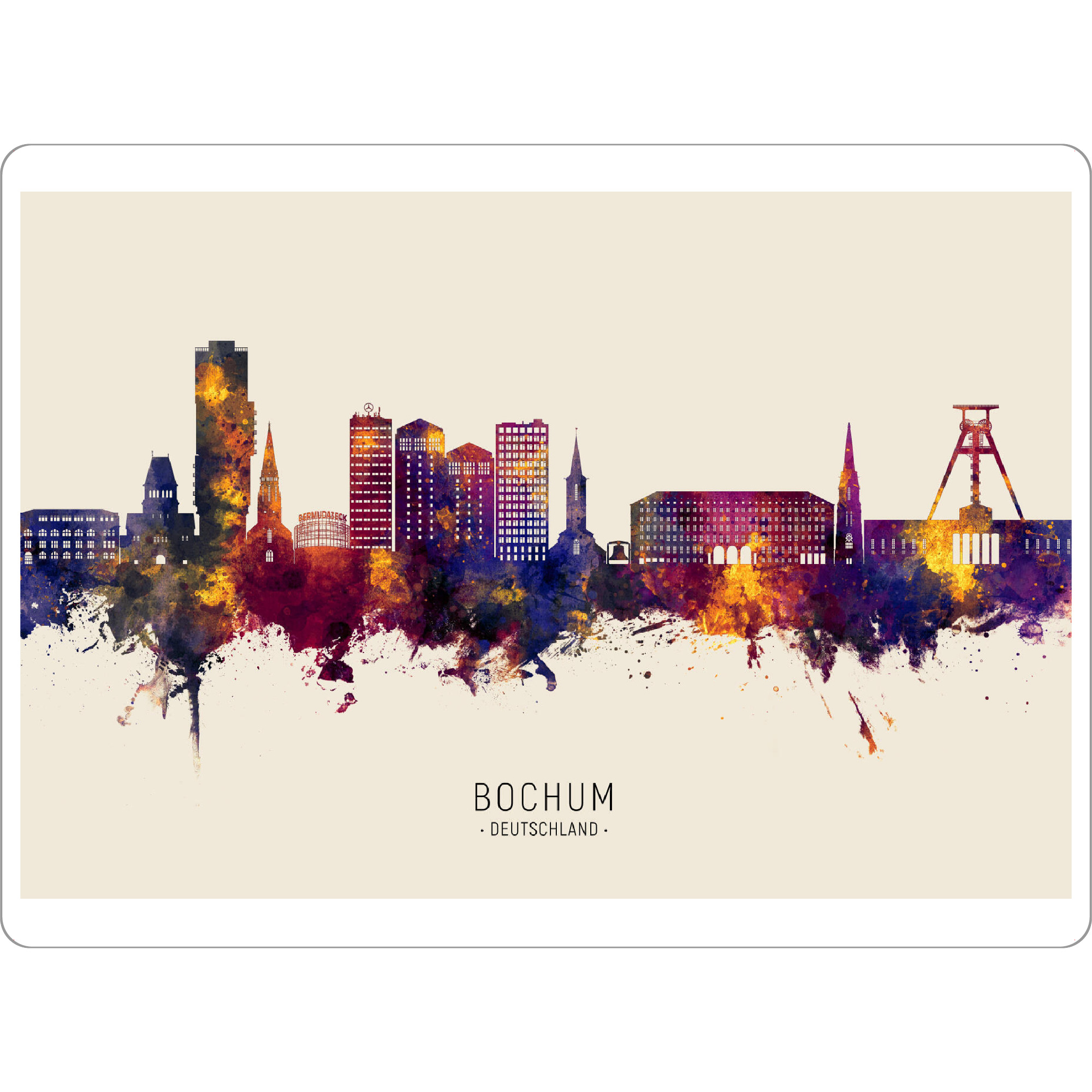 Tischset "Bochum Skyline Autumn Name" artboxONE - Städte