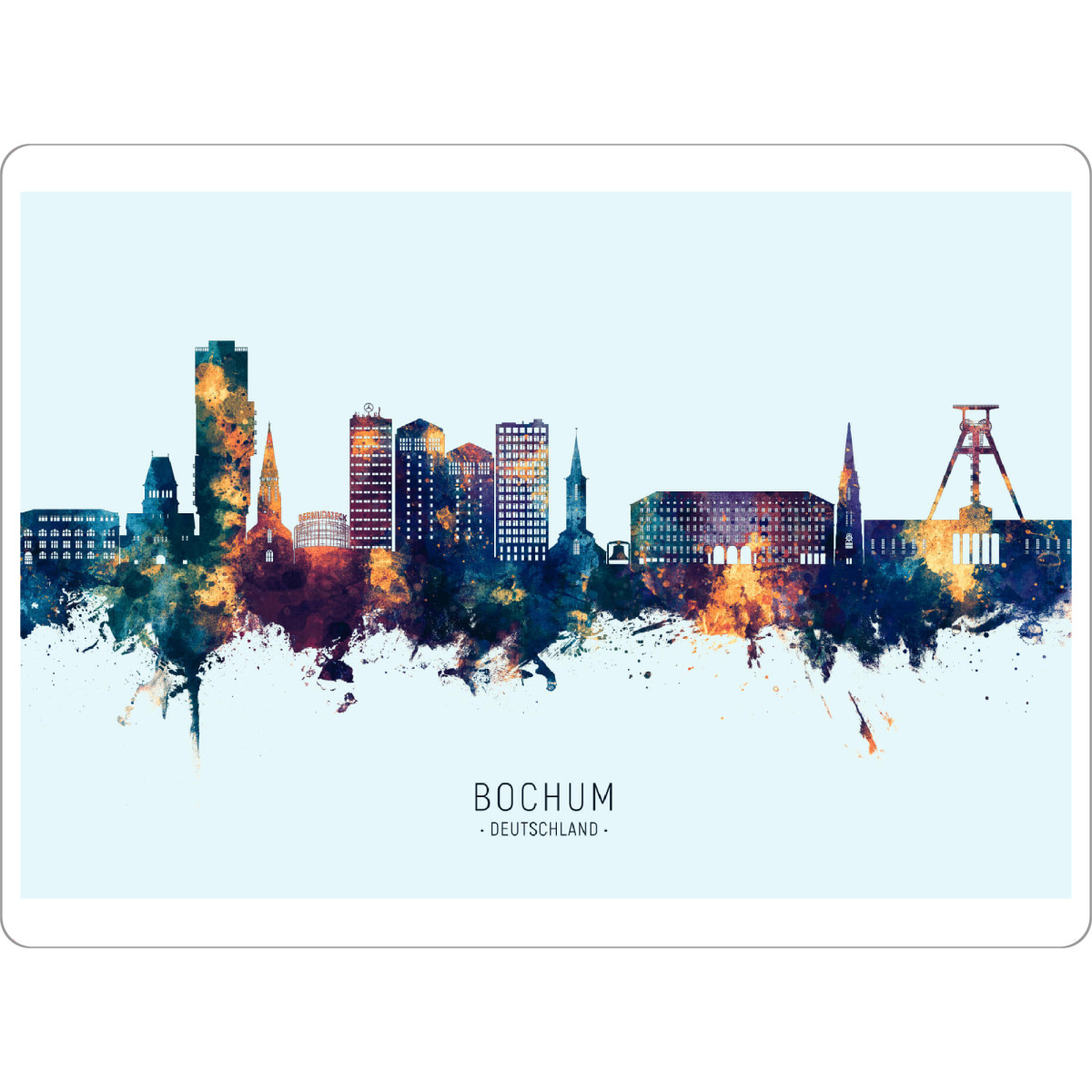 Tischset "Bochum Germany Skyline BlueOrange" artboxONE - Städte