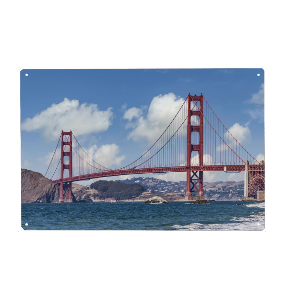 Holzbild "Strandblick auf die Brücke" artboxONE - Architektur,Städte / San Francisco