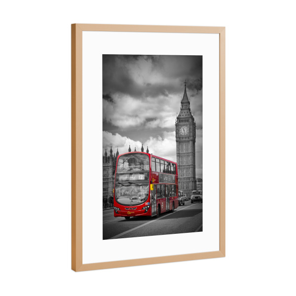 Poster mit Rahmen Kupfer "Typische Straßenszene aus London" artboxONE - Städte,Städte / London,Architektur