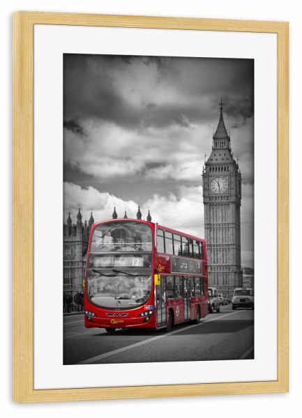 Poster mit Rahmen kiefer "Typische Straßenszene aus London" artboxONE - Städte,Städte / London,Architektur