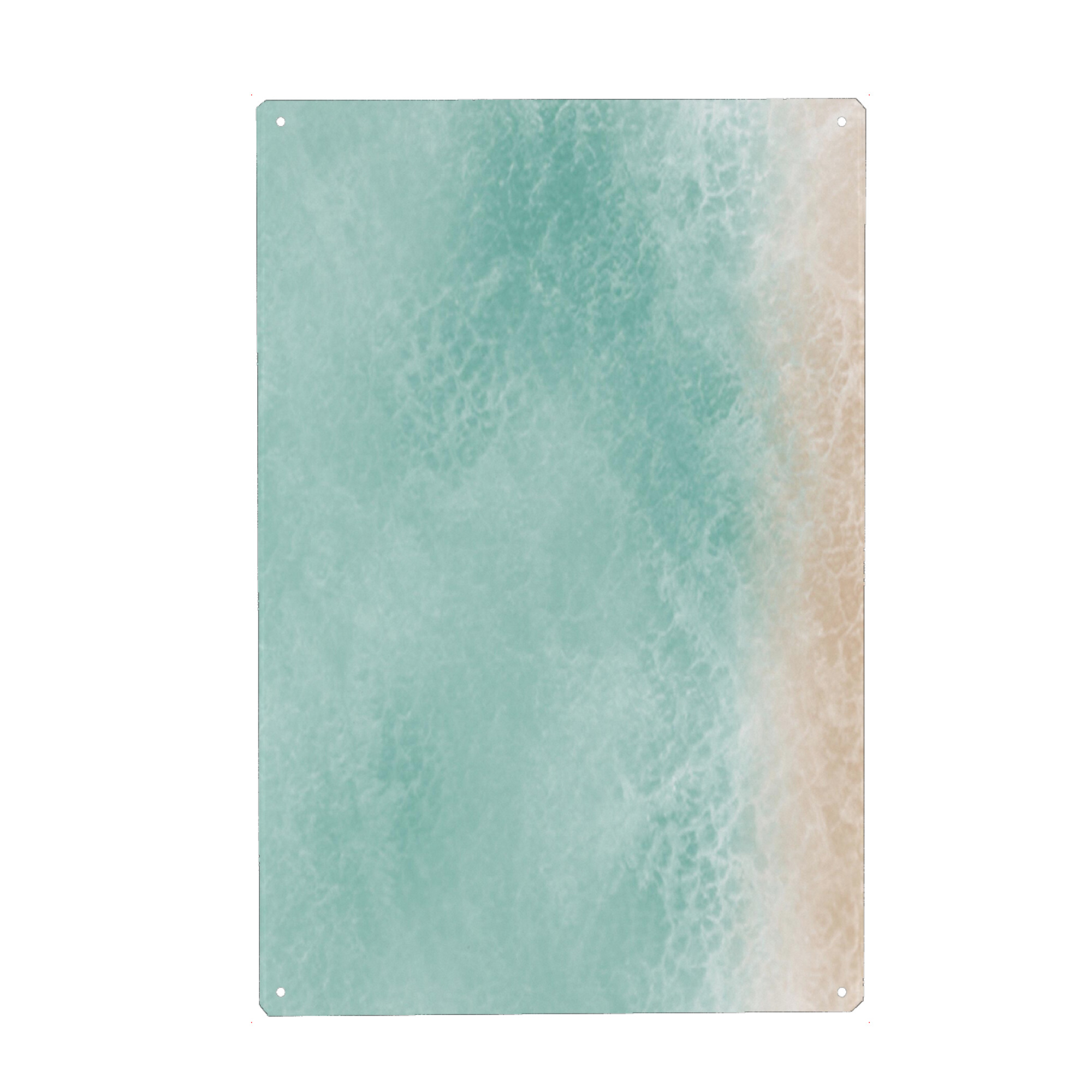 Metall Poster "Beach 24/7" artboxONE - Reise,Reise / Strand und Meer - Mint,Türkis,Sand,Wave,Holiday,Soft,Pastell,Urlaub,Strand,Beach,Wasser,Water