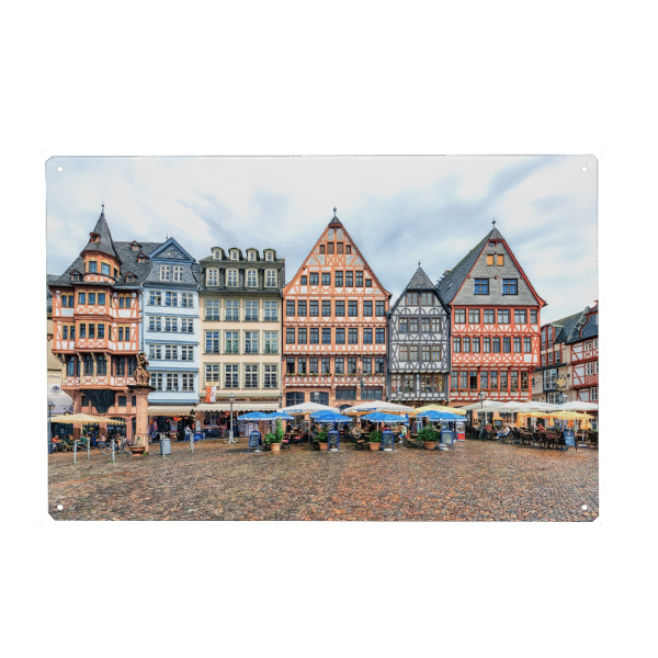 Metall Poster "Frankfurt Old Town" artboxONE - Städte,Reise,Architektur,Städte / Frankfurt,Reise / Länder