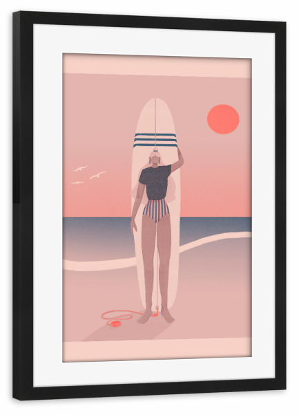 Poster mit Rahmen schwarz "Grenzebach - Red Sky Blue Sea" artboxONE - Reise,Comic,Menschen,Fashion,Sport