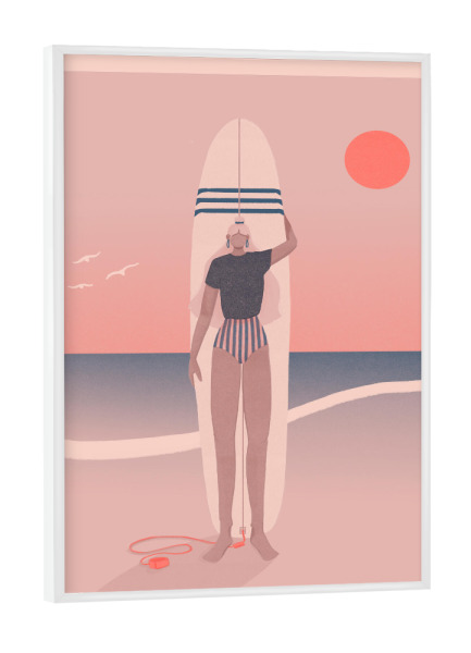 Poster mit weißem Rahmen "Grenzebach - Red Sky Blue Sea" artboxONE - Reise,Comic,Menschen,Fashion,Sport