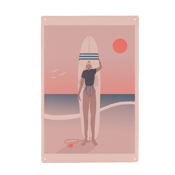 Holzbild "Grenzebach - Red Sky Blue Sea" artboxONE - Reise,Comic,Menschen,Fashion,Sport