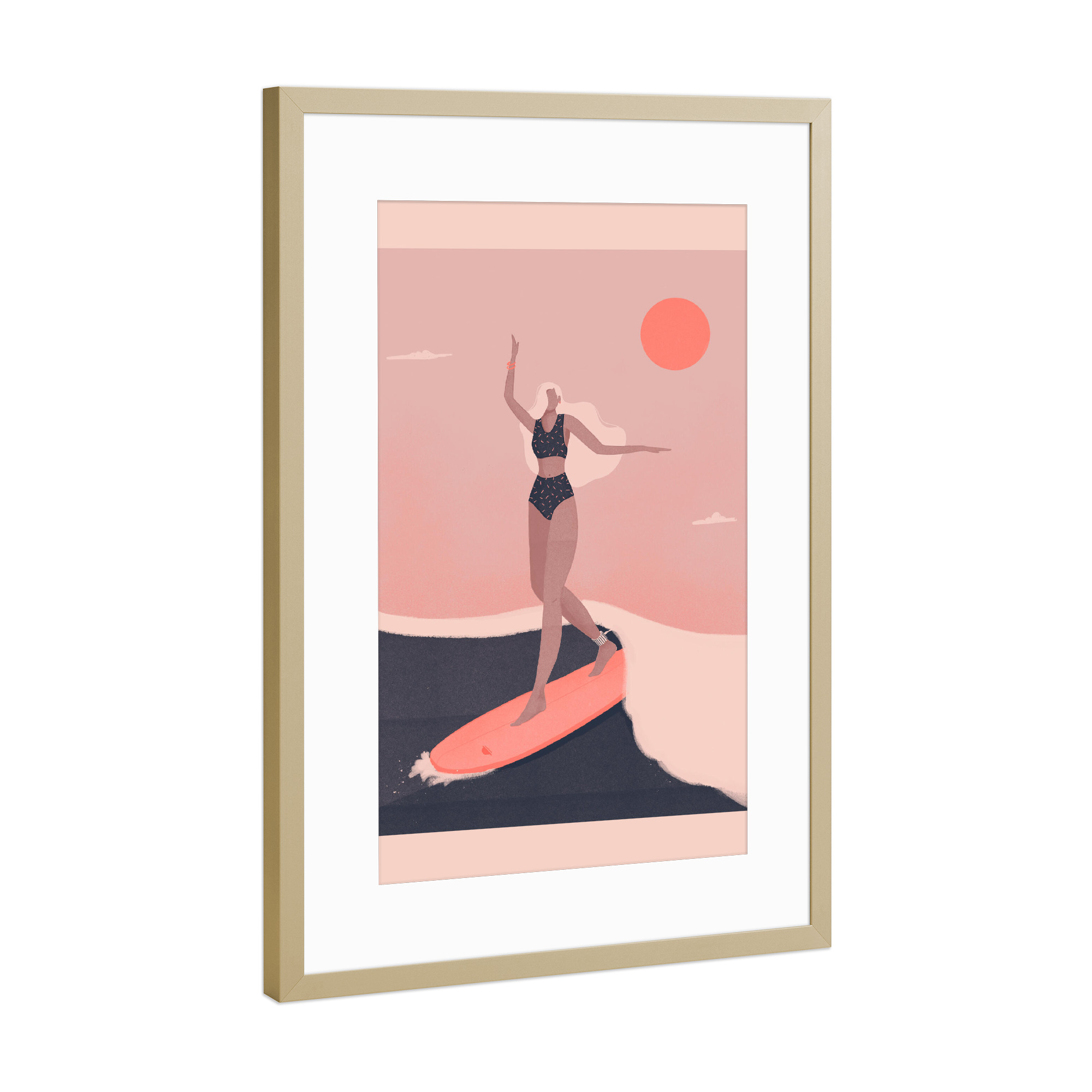 Poster mit Rahmen Gold "Grenzebach - Into the Surf" artboxONE - Reise,Comic,Menschen,Fashion,Sport