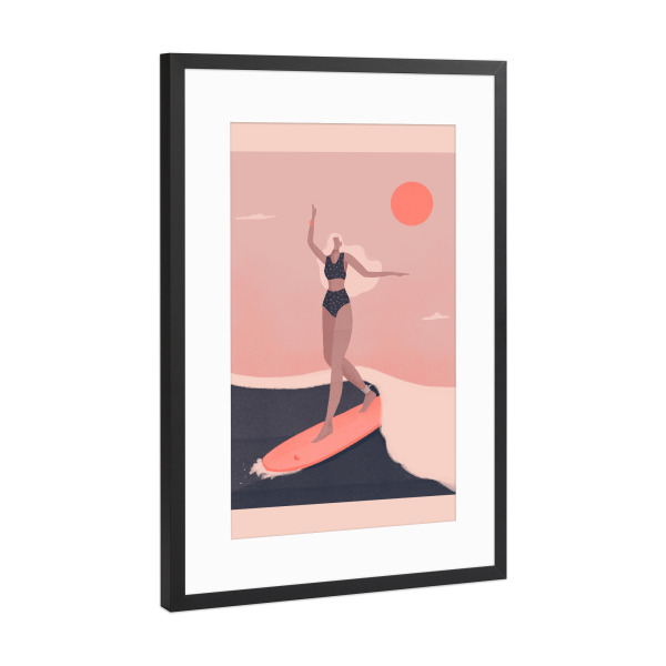 Poster mit Rahmen Schwarz (Metallic) "Grenzebach - Into the Surf" artboxONE - Reise,Comic,Menschen,Fashion,Sport