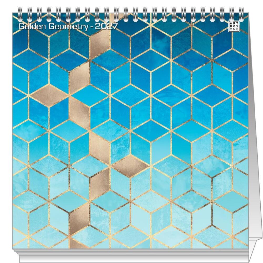 artboxONE Tischkalender 2024 Golden Geometry Tischkalender Groß 2025 Geometrie