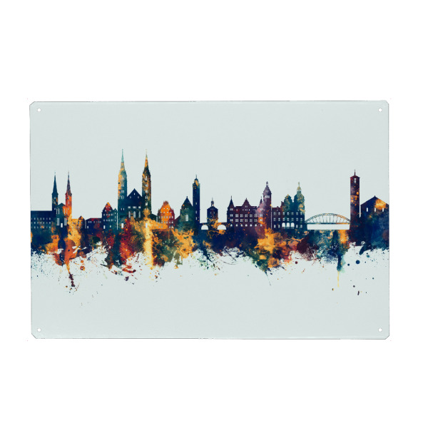 Holzbild "Bamberg Germany Skyline Winter" artboxONE - Städte