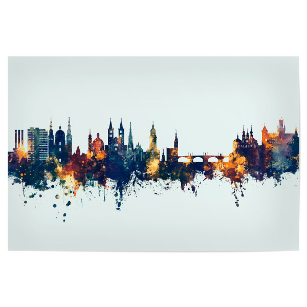 Poster "Würzburg Germany Skyline Winter" artboxONE - Städte