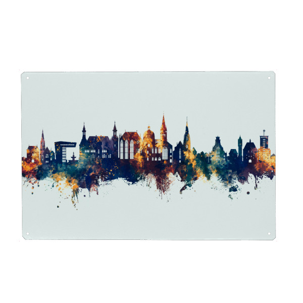 Metall Poster "Aachen Germany Skyline Winter" artboxONE - Städte