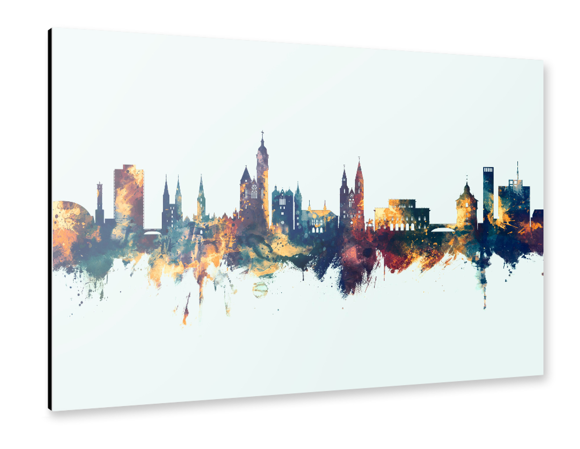 Alu-Dibond "Braunschweig Skyline Winter" 30x20 cm artboxONE