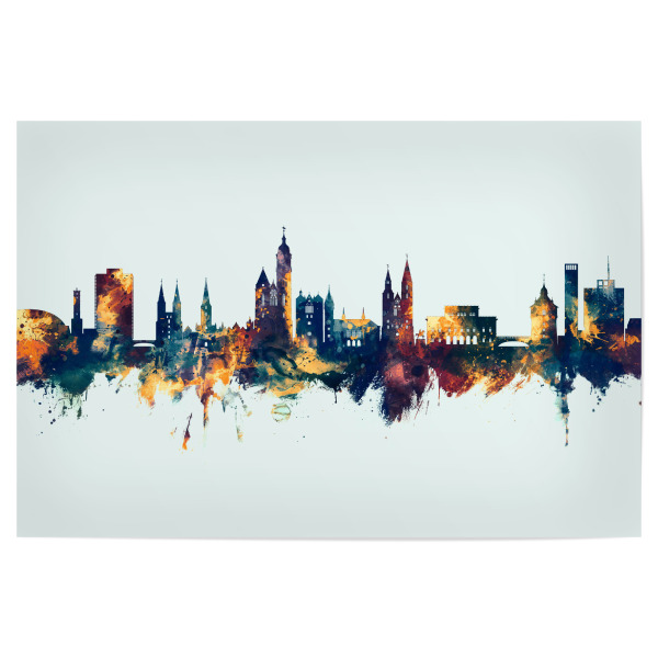 Poster "Braunschweig Skyline Winter" artboxONE - Städte