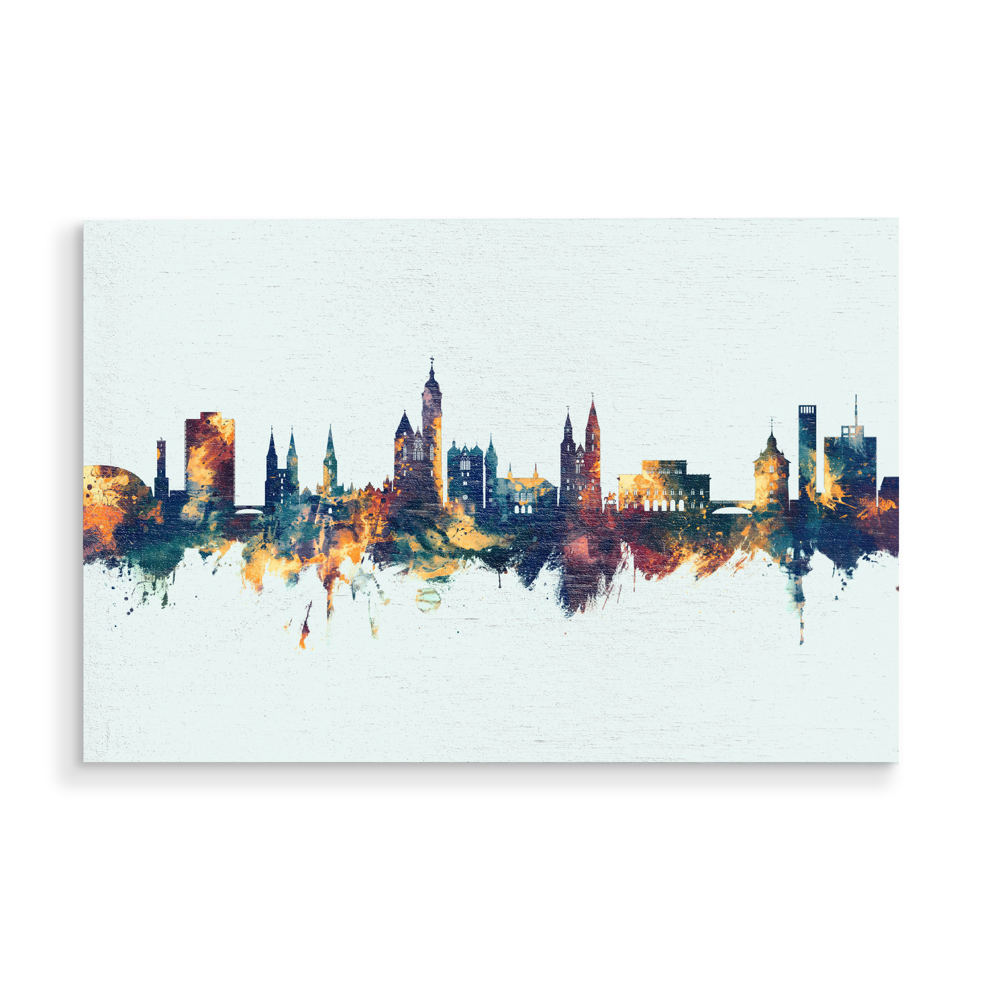 Holzbild "Braunschweig Skyline Winter" artboxONE - Städte