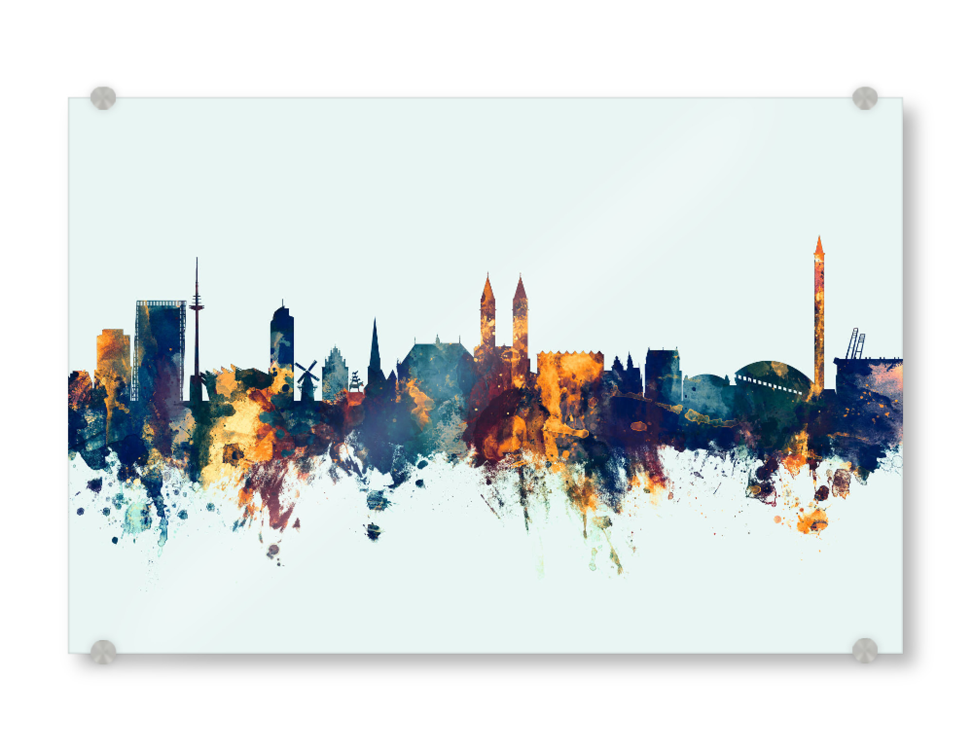 Acrylglasbild "Bremen Germany Skyline Winter" artboxONE - Städte