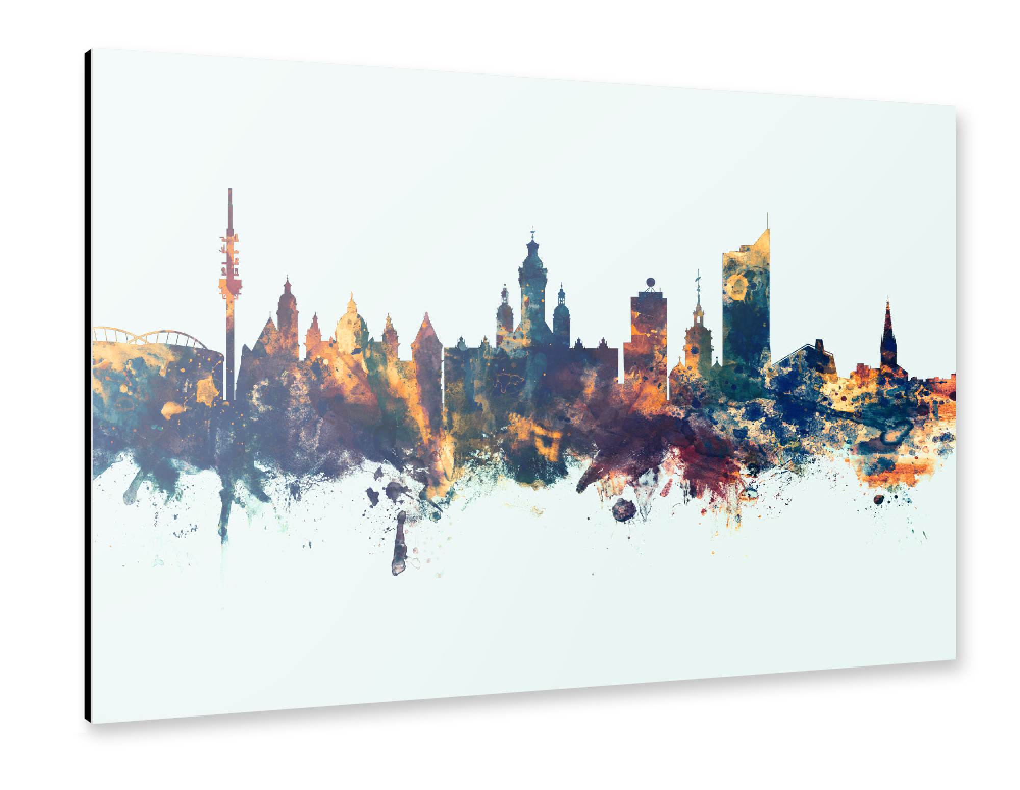 Alu-Dibond "Leipzig Germany Skyline Winter" 30x20 cm artboxONE