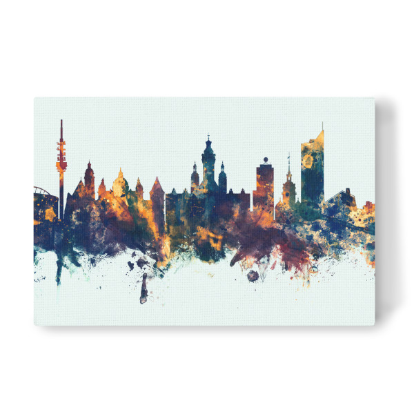 Leinwandbild "Leipzig Germany Skyline Winter" artboxONE - Städte