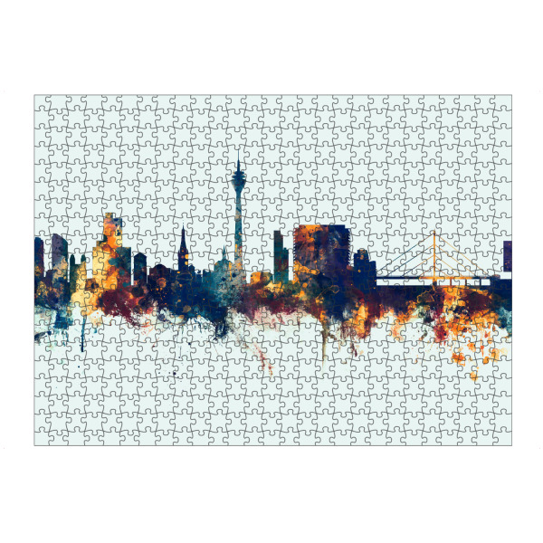 Puzzle Ravensburger "Düsseldorf Germany Skyline Winter" artboxONE - Städte