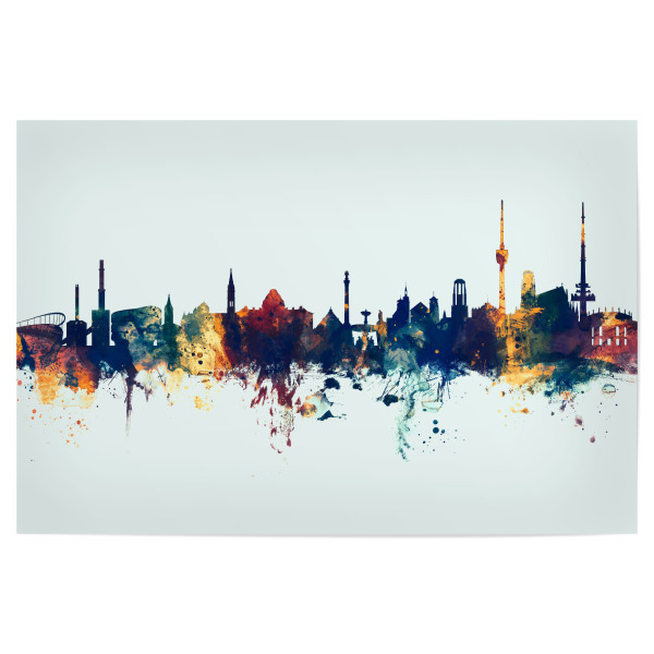 Poster "Stuttgart Germany Skyline Winter" artboxONE - Städte,Städte / Stuttgart