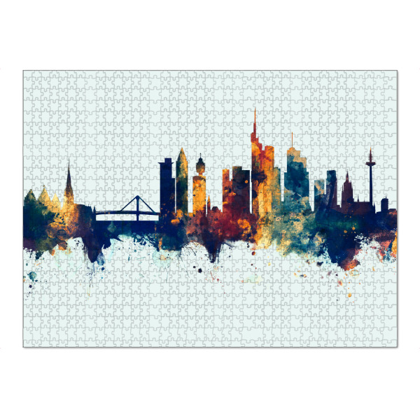 Puzzle Ravensburger "Frankfurt Germany Skyline Winter" artboxONE - Städte,Städte / Frankfurt