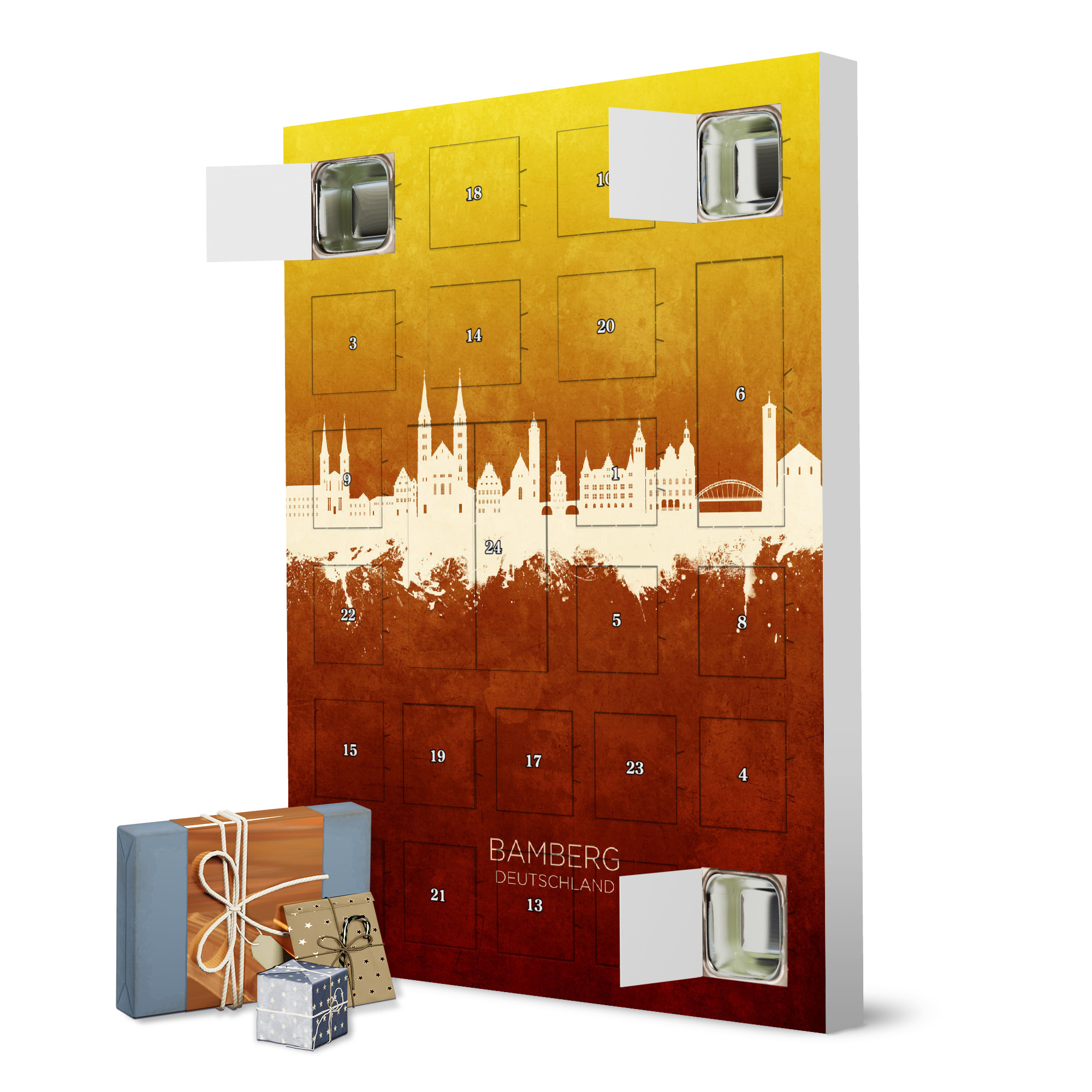 Adventskalender zum Selbstbefüllen Bamberg Germany Skyline RedYellow artboxONE Adventskalender Städte