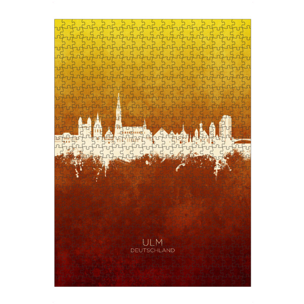 Puzzle Ravensburger "Ulm Germany Skyline RedYellow" artboxONE - Städte