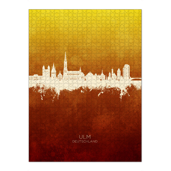 Puzzle Ravensburger "Ulm Germany Skyline RedYellow" artboxONE - Städte