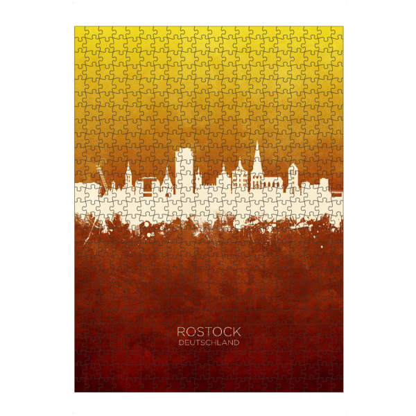 artboxONE Puzzle "Rostock Germany Skyline RedYellow" artboxONE - Städte