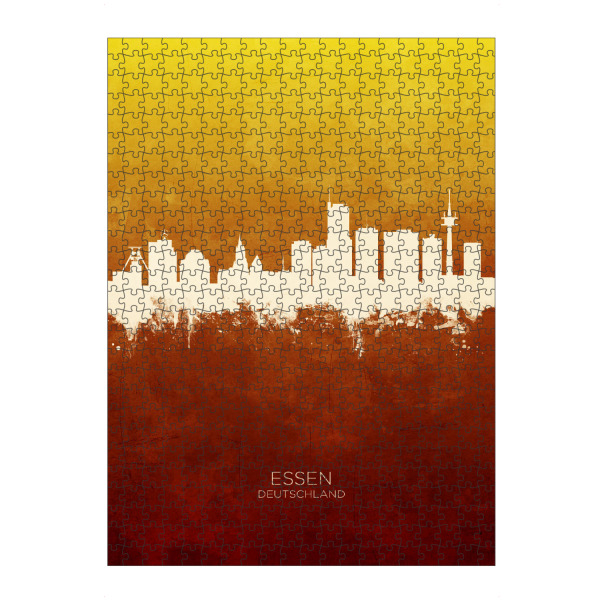 Puzzle Ravensburger "Essen Germany Skyline RedYellow" artboxONE - Städte