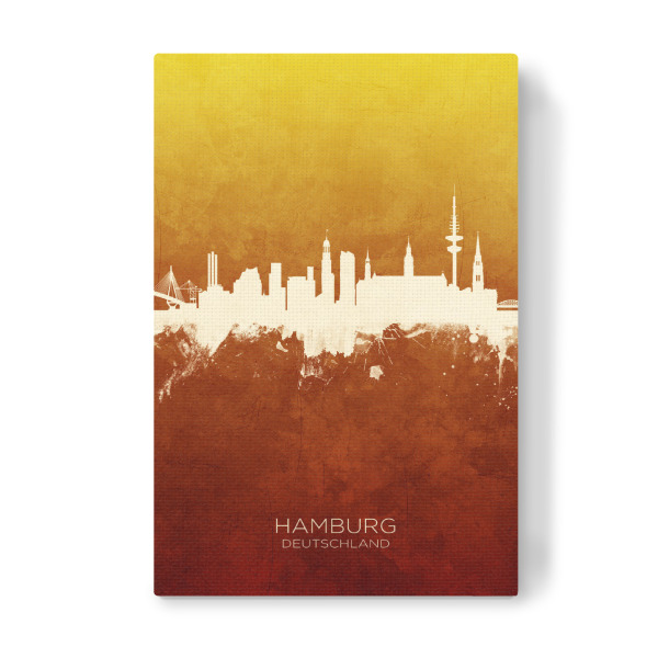 Leinwandbild "Hamburg Germany Skyline RedYellow" artboxONE - Städte,Städte / Hamburg