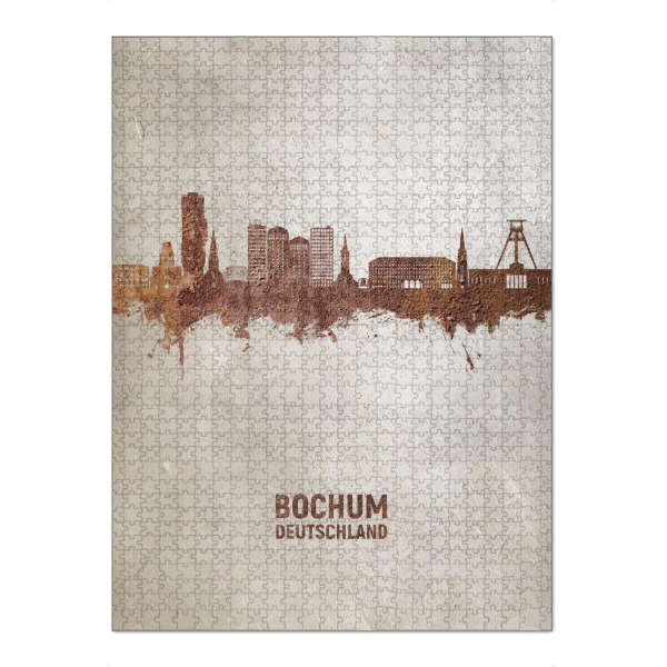 Puzzle Ravensburger "Bochum Germany Skyline Rust" artboxONE - Städte