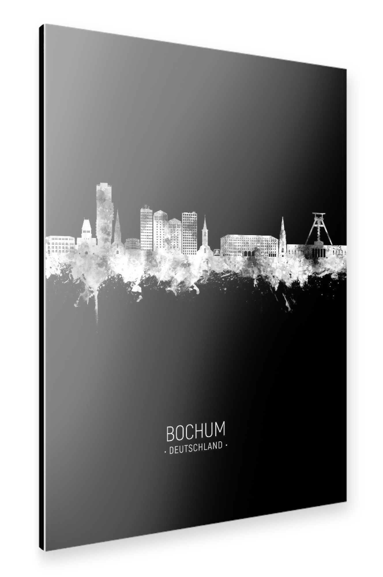 Alu-Dibond "Bochum Germany Skyline Invert" 75x50 cm artboxONE