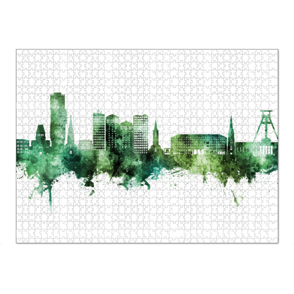 Puzzle Ravensburger "Bochum Germany Skyline Green" artboxONE - Städte
