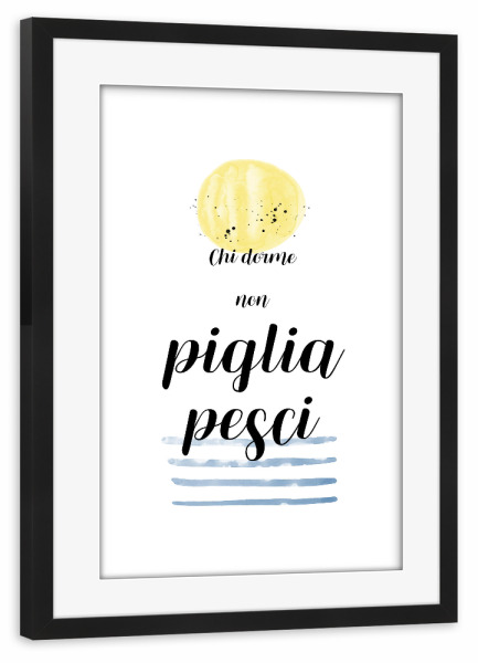 Poster mit Rahmen schwarz "Ohne Fleiß kein Preis" artboxONE - Typografie