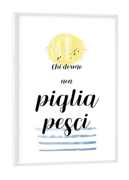 Poster mit weißem Rahmen "Ohne Fleiß kein Preis" artboxONE - Typografie