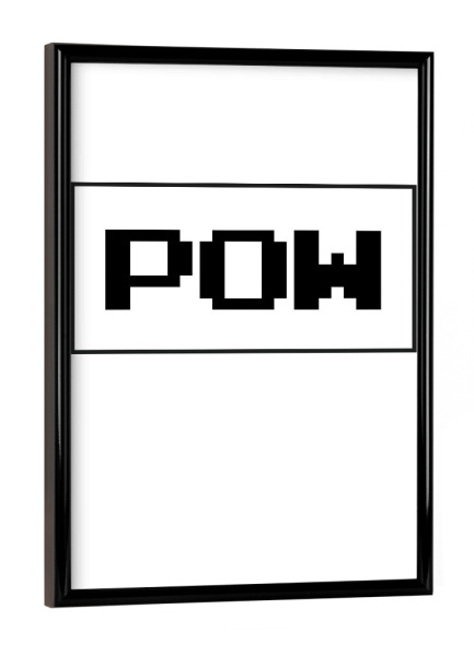 Poster mit schwarzem Rahmen "POW !!!" artboxONE - Typografie,Film,Schwarzweiß,Lustig