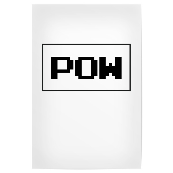 Poster 30x20 cm "POW !!!" artboxONE - Typografie,Film,Schwarzweiß,Lustig - Pow,Games,Videospiel,Videogame,Super mario,Typo,Typografie,Typography