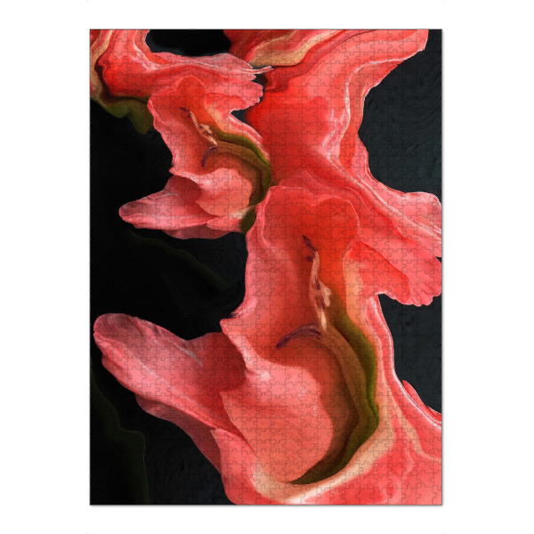 Puzzle Ravensburger "Black coral love" artboxONE - Abstrakt - Coral,Black,Flower,Rose,Blume,Koralle,Abstract,Abstrakt - Bild coral