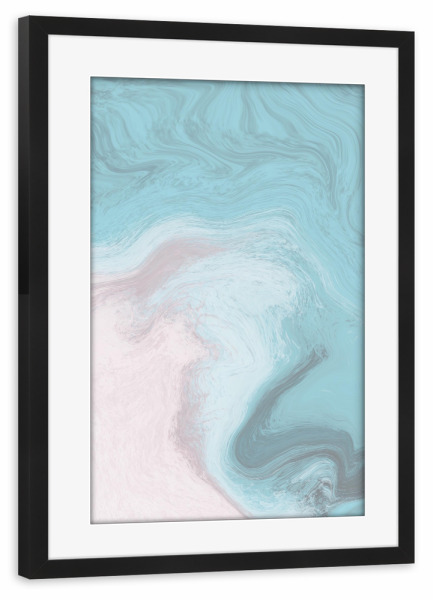 Poster mit Rahmen schwarz "Marmor marble blue sea" artboxONE - Abstrakt,Marmor