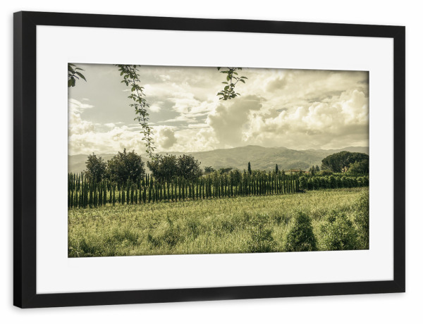 Poster mit Rahmen schwarz "Toscana Fields" artboxONE - Natur,Reise