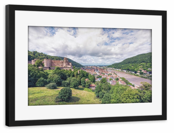 Poster mit Rahmen schwarz "Heidelberg City" artboxONE - Städte,Reise,Architektur,Reise / Länder,Städte / Weitere