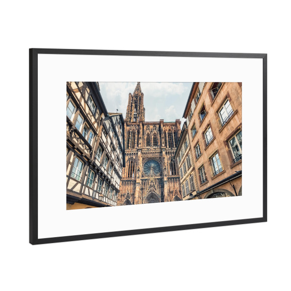Poster mit Rahmen Schwarz (Metallic) "Strasbourg Cathedral" artboxONE - Städte,Reise,Architektur,Reise / Länder,Städte / Weitere
