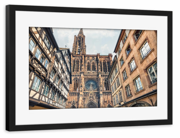 Poster mit Rahmen schwarz "Strasbourg Cathedral" artboxONE - Städte,Reise,Architektur,Reise / Länder,Städte / Weitere
