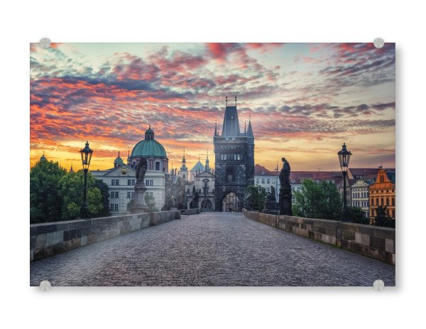 Acrylglasbild "Charles Bridge sunrise" artboxONE - Städte,Reise,Architektur,Reise / Länder,Städte / Prag