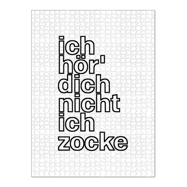 Puzzle Ravensburger "Ich hör dich nicht ich zocke" artboxONE - Typografie,Schwarzweiß,Für Papa,Männer