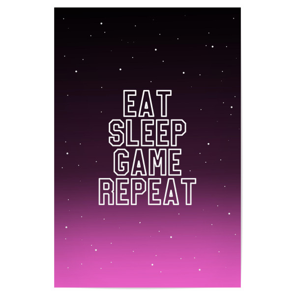 Poster 30x20 cm "Game Repeat - Pink" artboxONE - Typografie,Fiktion,Für Papa,Männer